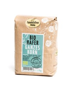 Bio Hafer ganzes Korn 1000g - sehr hoher Eiweißgehalt - liefert viele wichtige Vitalstoffe - aus biologischer Landwirtschaft von Rosenfellner Mühle