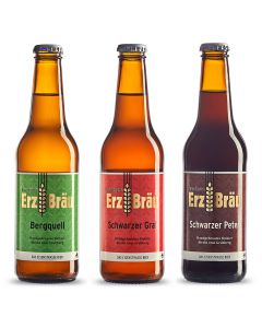 Bio Bier Probierpaket 12 x 330ml - handgebraute Bierspezialitäten - abwechslungsreiche Aromen - erfrischend von Bruckners ErzBräu