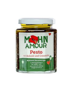 Graumohnöl- Pesto 190ml - Waldviertler Graumohn mit Graumohnöl - Kräutersalz und Petersilie von Mohn Amour