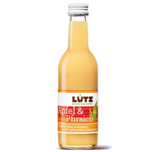 Bio-Fruchtsaft Apfel und Pfirsich 250ml - süße Versuchung - fruchtig - ideal für den Sommer von Bio-Lutz