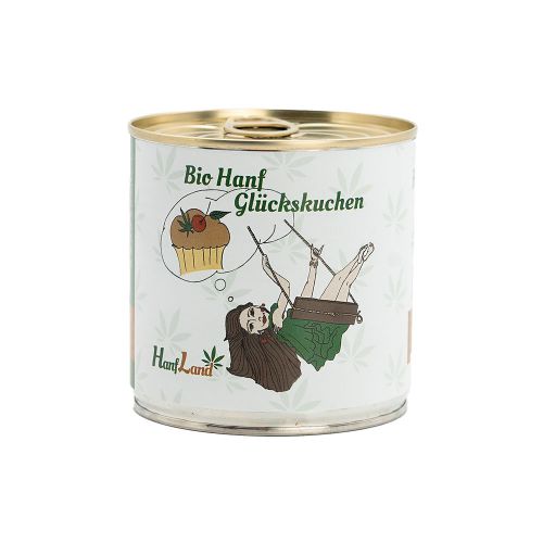 Bio Hanf Glückskuchen 170g - Direkt zum genießen - flaumiger Minikuchen in der Dose - natürlich haltbar - wie frisch gebacken von Hanfland
