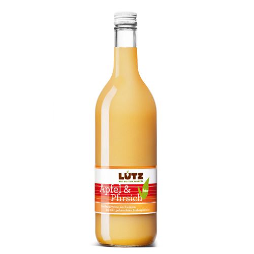 Bio-Fruchtsaft Apfel und Pfirsich 700ml - süße Versuchung - fruchtig - ideal für den Sommer von Bio-Lutz