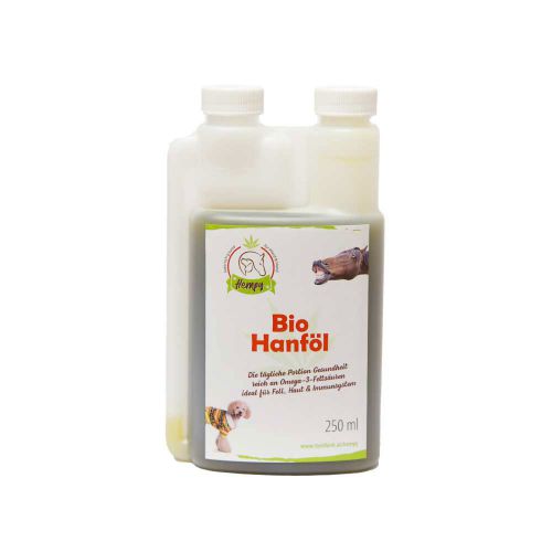 Hempy Bio Hanföl für Tiere 1000ml - Optimale Unterstützung für Fell und Haut - hoher Gehalt an mehrfach ungesättigten Fettsäuren von Hanfland