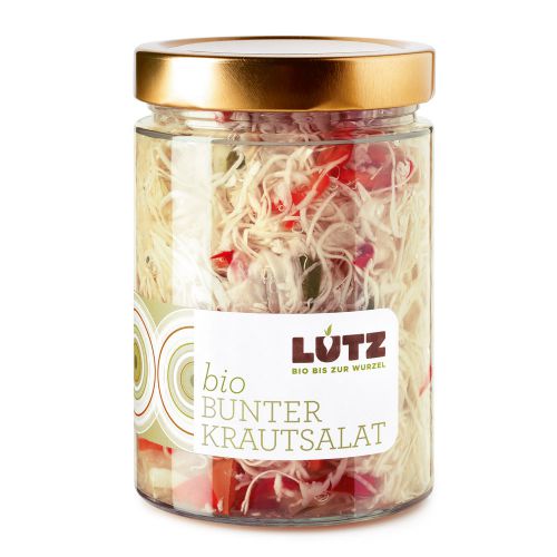 Bio Bunter Krautsalat 580ml - perfekter Jausenbegleiter - mild würzig-saurer Geschmack - handeingelegt von Bio-Lutz